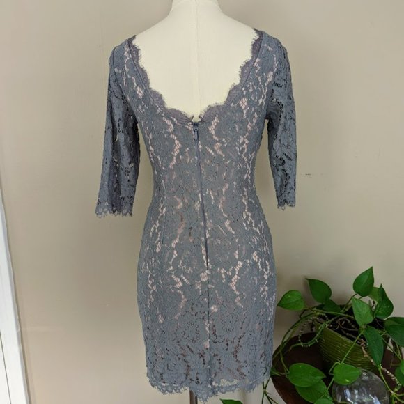 Soieblu Gray Floral Lace Dress - Picture 6 of 11